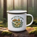 One With the Woods Mushroom Enamel Mug - Image 2