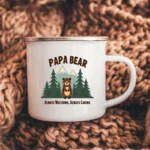 Papa Bear Enamel Camping Mug