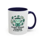 Plant Based Coffee Mugs – Cute Vegan Blender Design with “Plant-Based Power” - Image 3