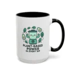 Plant Based Coffee Mugs – Cute Vegan Blender Design with “Plant-Based Power” - Image 11