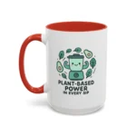 Plant Based Coffee Mugs – Cute Vegan Blender Design with “Plant-Based Power” - Image 18