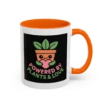 Powered by Plants and Love Mug – Cute Vegan Coffee Cup with Plant Pot Design - Image 23