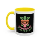 Powered by Plants and Love Mug – Cute Vegan Coffee Cup with Plant Pot Design - Image 28