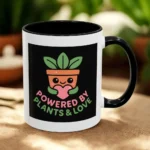 Powered by Plants and Love Mug – Cute Vegan Coffee Cup with Plant Pot Design - Image 35