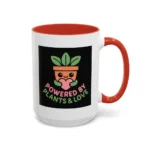 Powered by Plants and Love Mug – Cute Vegan Coffee Cup with Plant Pot Design - Image 42