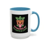 Powered by Plants and Love Mug – Cute Vegan Coffee Cup with Plant Pot Design - Image 21