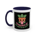 Powered by Plants and Love Mug – Cute Vegan Coffee Cup with Plant Pot Design - Image 6