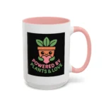 Powered by Plants and Love Mug – Cute Vegan Coffee Cup with Plant Pot Design - Image 15