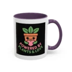 Powered by Plants and Love Mug – Cute Vegan Coffee Cup with Plant Pot Design - Image 25