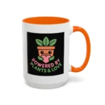 Powered by Plants and Love Mug – Cute Vegan Coffee Cup with Plant Pot Design - Image 48