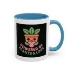 Powered by Plants and Love Mug – Cute Vegan Coffee Cup with Plant Pot Design - Image 19