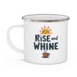 Rise and Whine Enamel Camping Mug - Image 3
