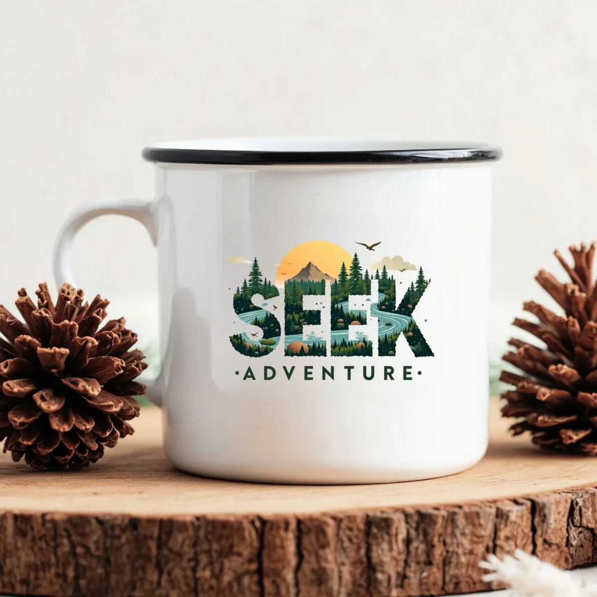 Seek Adventure Enamel Camping Mug - Image 4