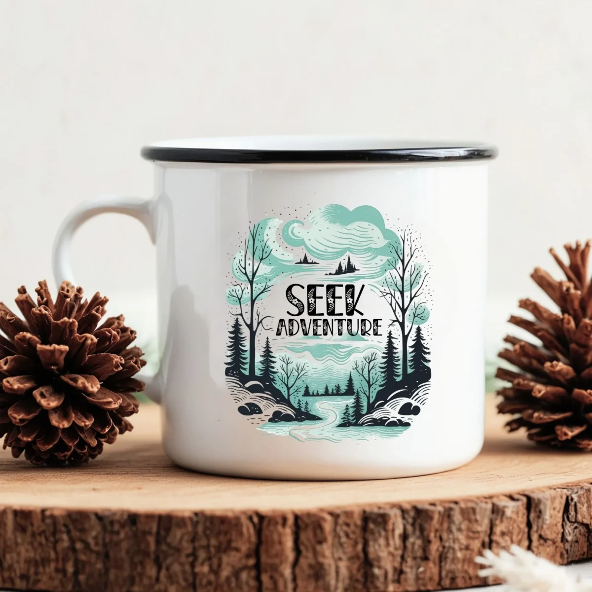 Seek Adventure Enamel Camping Mug - Image 2