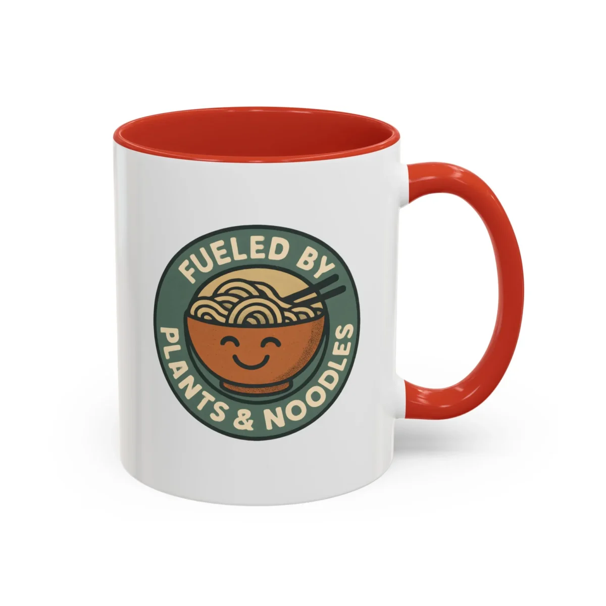 Vegan Foodie Mug – “Fueled by Plants & Noodles” Cute Bowl Design - Image 9