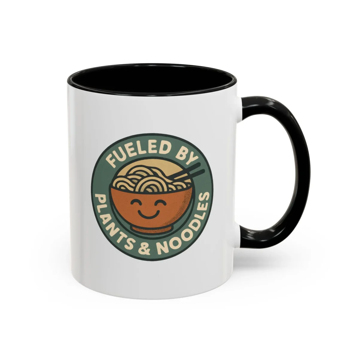 Vegan Foodie Mug – “Fueled by Plants & Noodles” Cute Bowl Design - Image 5
