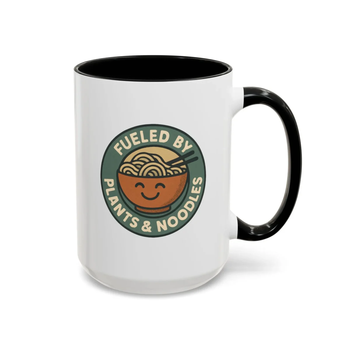 Vegan Foodie Mug – “Fueled by Plants & Noodles” Cute Bowl Design - Image 11