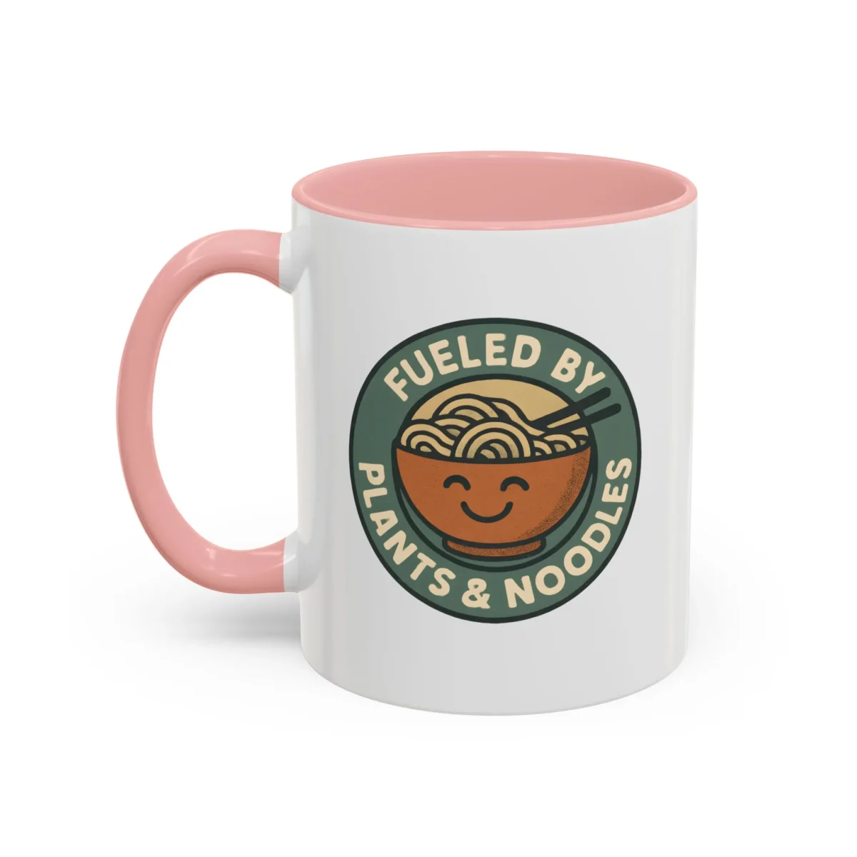 Vegan Foodie Mug – “Fueled by Plants & Noodles” Cute Bowl Design - Image 8