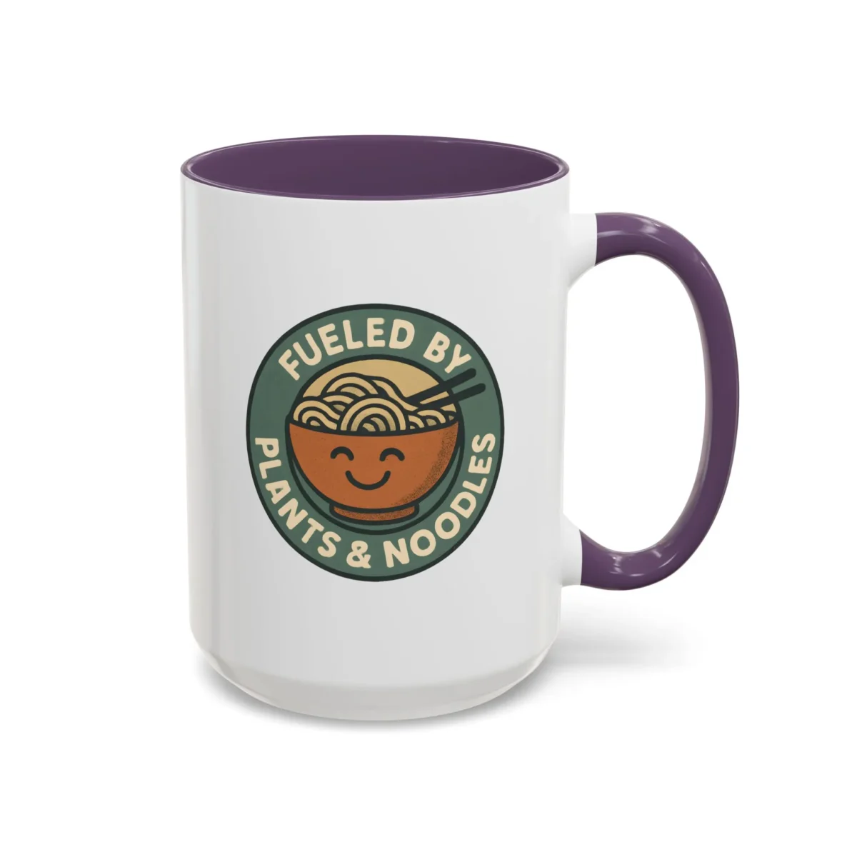 Vegan Foodie Mug – “Fueled by Plants & Noodles” Cute Bowl Design - Image 31