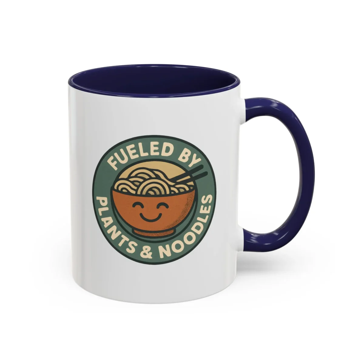 Vegan Foodie Mug – “Fueled by Plants & Noodles” Cute Bowl Design - Image 3