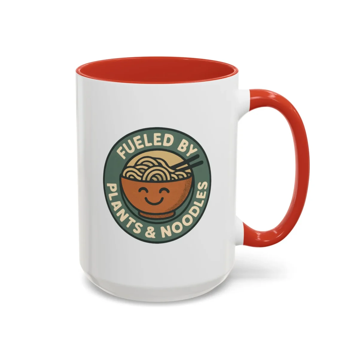Vegan Foodie Mug – “Fueled by Plants & Noodles” Cute Bowl Design - Image 17