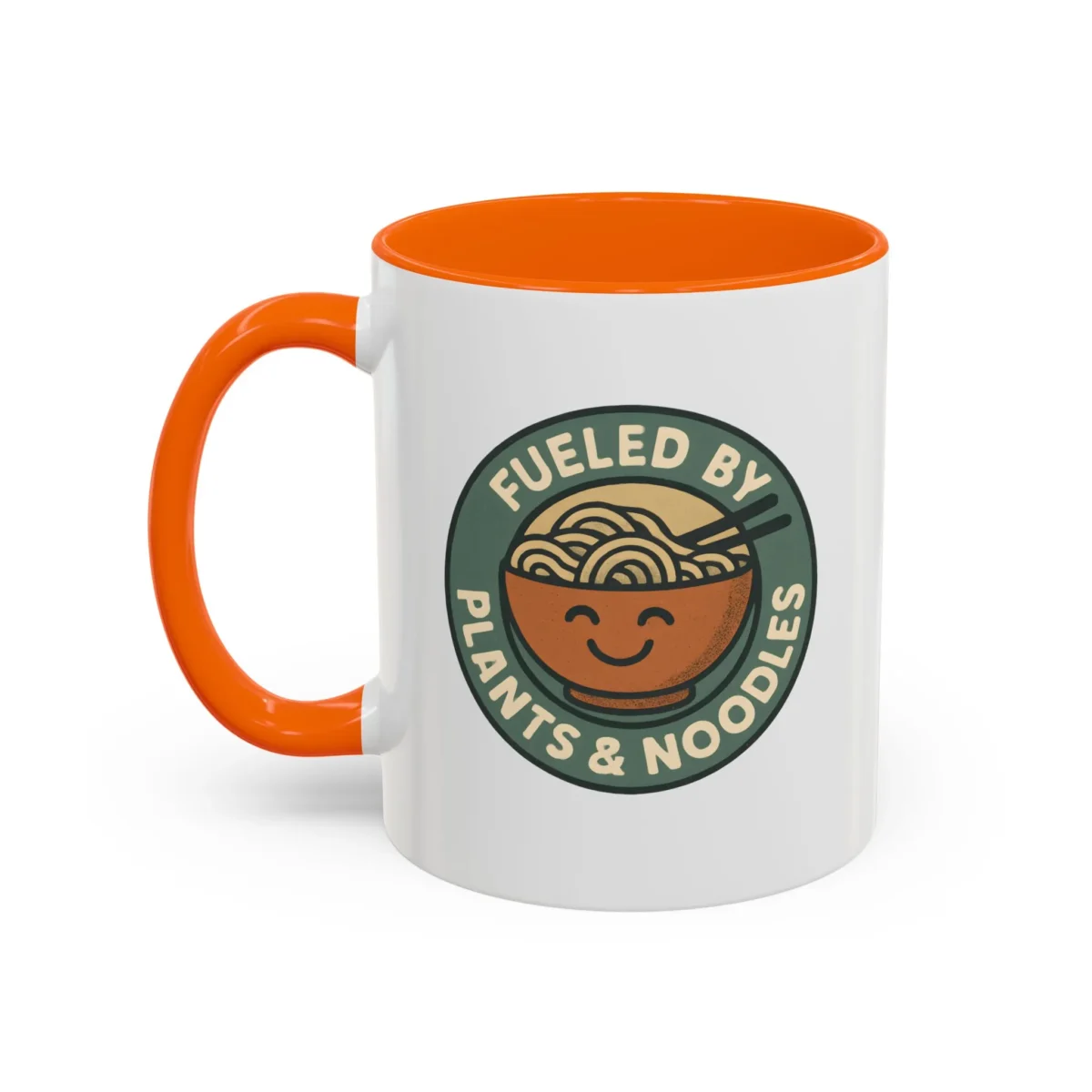 Vegan Foodie Mug – “Fueled by Plants & Noodles” Cute Bowl Design - Image 24