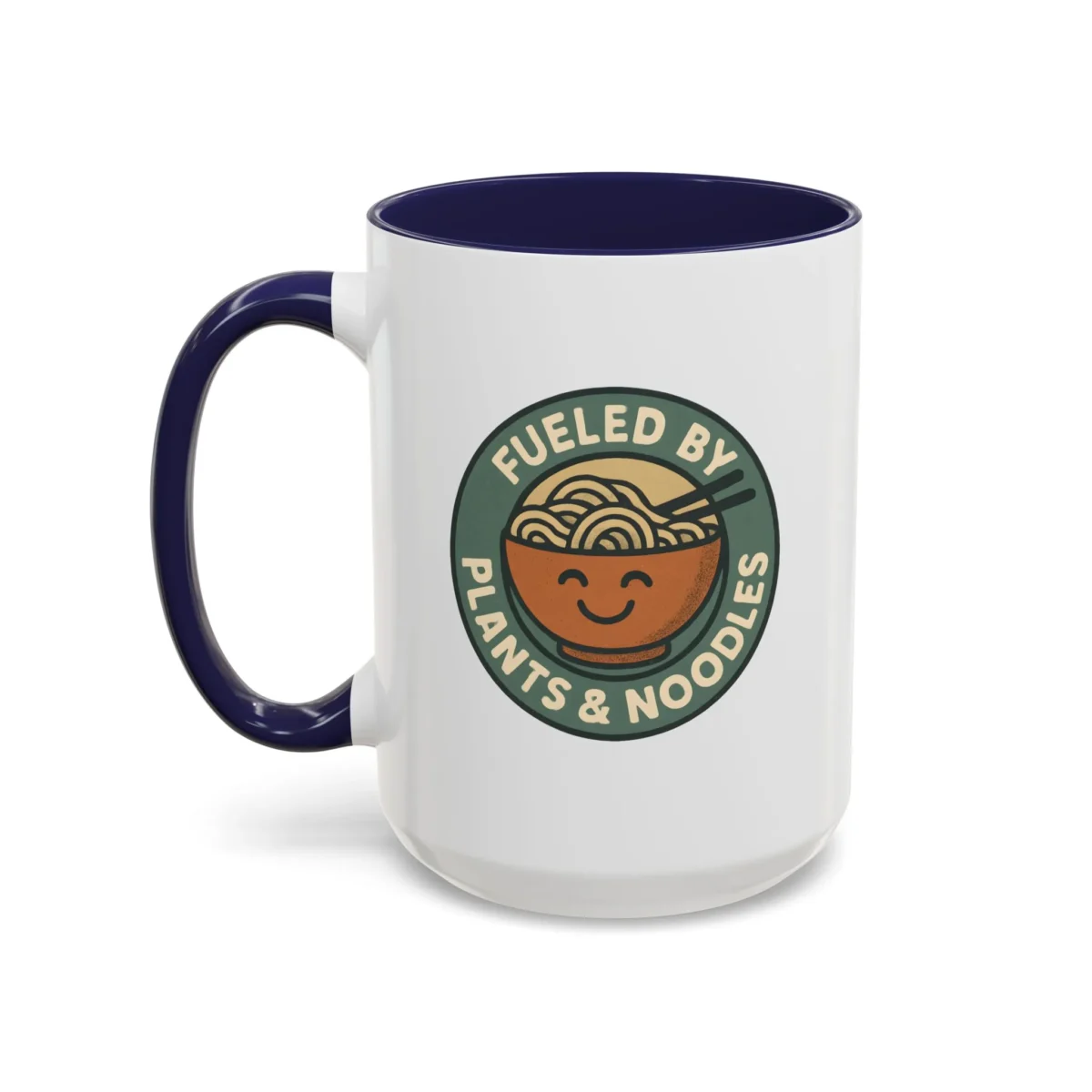 Vegan Foodie Mug – “Fueled by Plants & Noodles” Cute Bowl Design - Image 14