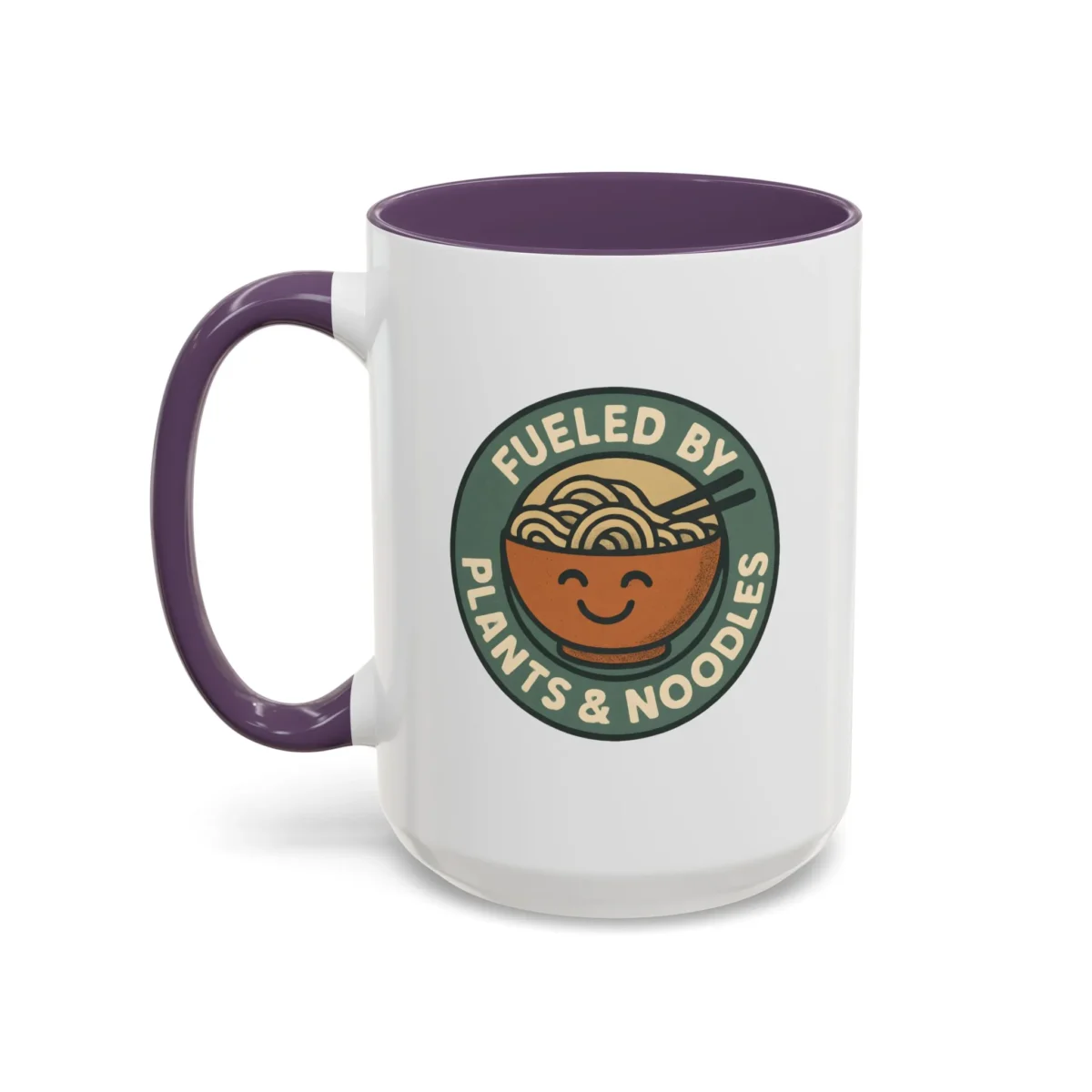 Vegan Foodie Mug – “Fueled by Plants & Noodles” Cute Bowl Design - Image 32