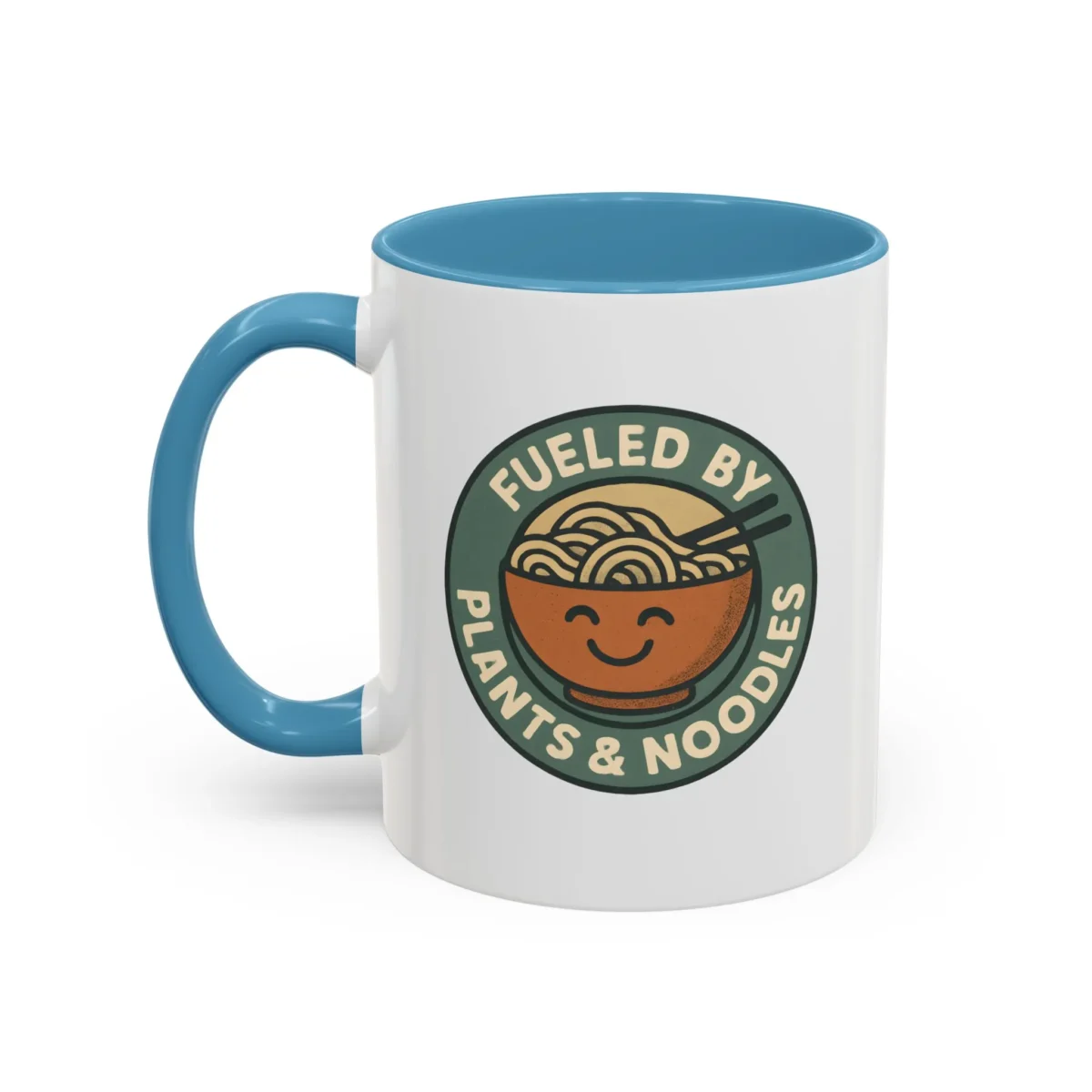 Vegan Foodie Mug – “Fueled by Plants & Noodles” Cute Bowl Design - Image 20