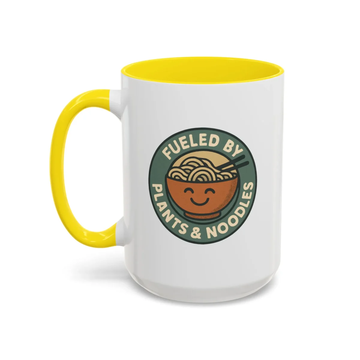 Vegan Foodie Mug – “Fueled by Plants & Noodles” Cute Bowl Design - Image 34