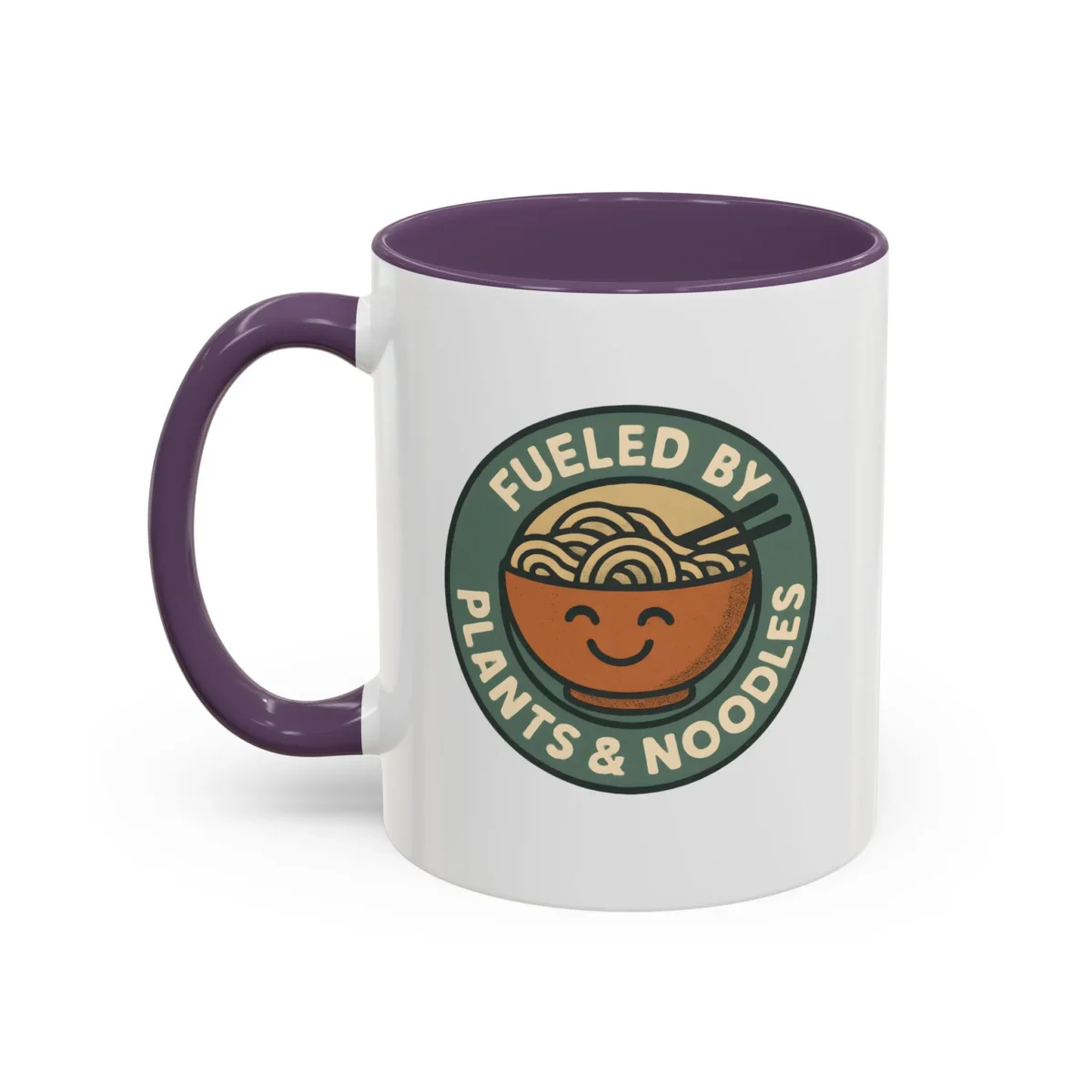 Vegan Foodie Mug – “Fueled by Plants & Noodles” Cute Bowl Design - Image 26