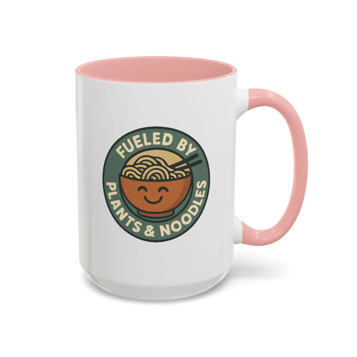Vegan Foodie Mug – “Fueled by Plants & Noodles” Cute Bowl Design - Image 15