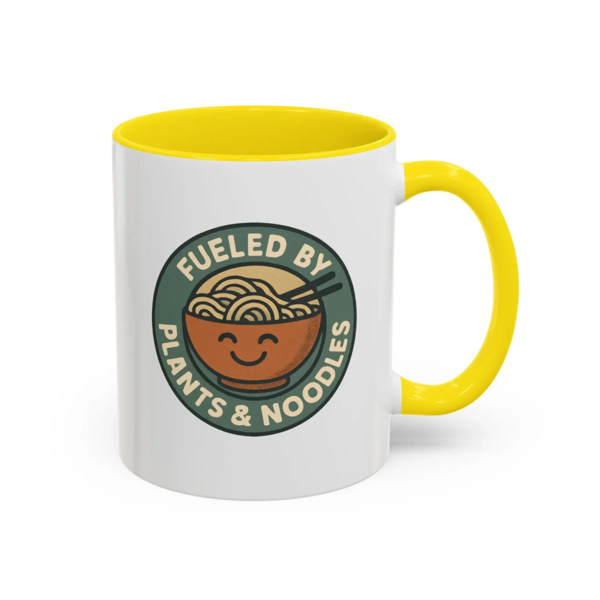 Vegan Foodie Mug – “Fueled by Plants & Noodles” Cute Bowl Design - Image 27