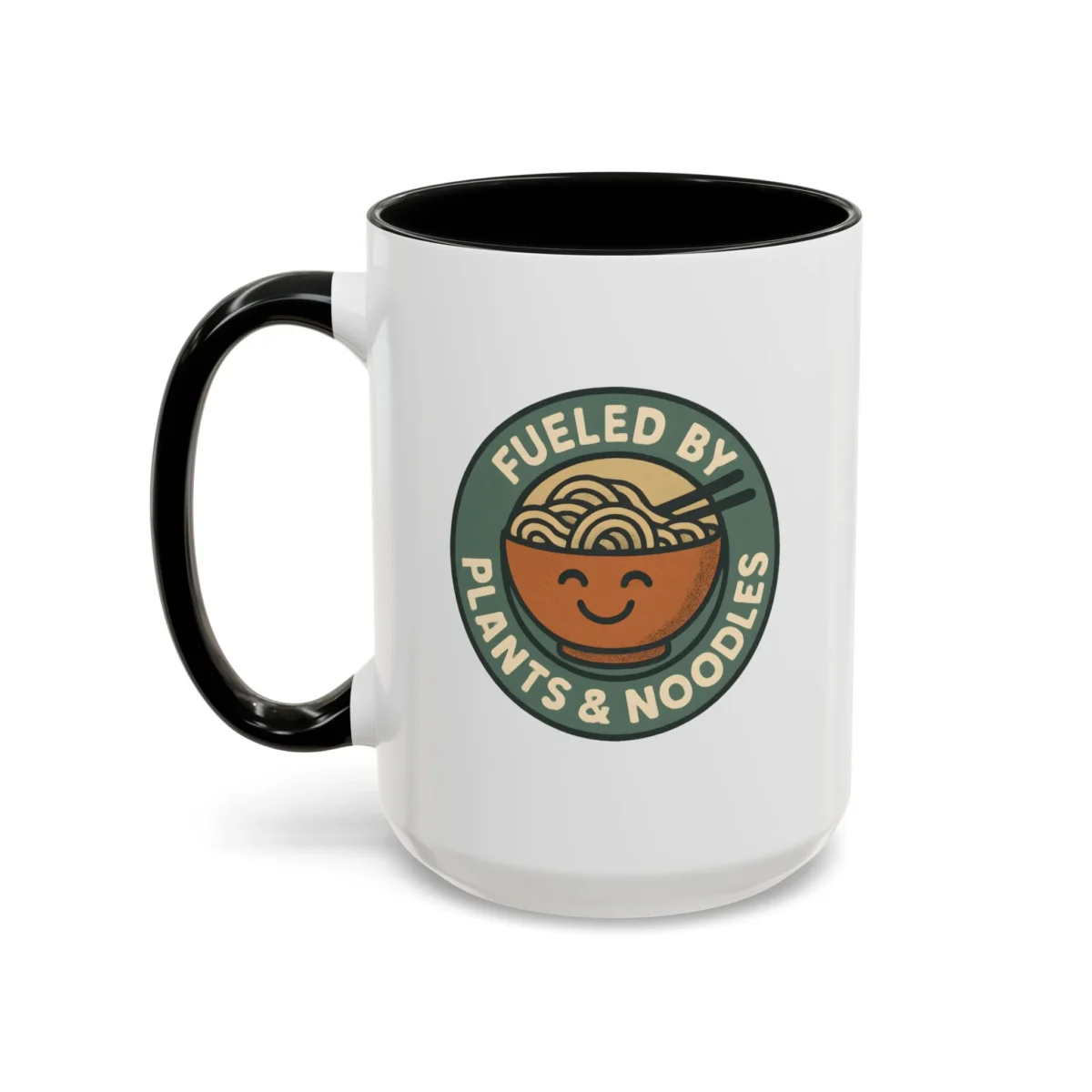 Vegan Foodie Mug – “Fueled by Plants & Noodles” Cute Bowl Design - Image 12