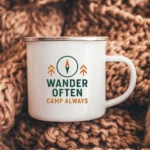 Wander Often Camp Always Enamel Camping Mug - Image 2