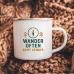 Wander Often Camp Always Enamel Camping Mug