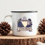 Wild Berry Coffee Mug – Brew Pairs Well with Berries Enamel Cup