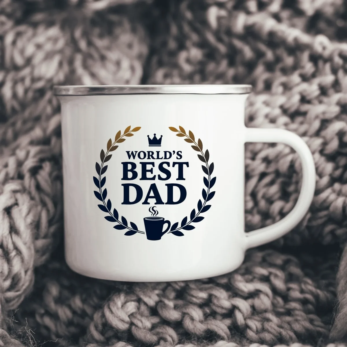 World’s Best Dad Enamel Camping Mug - Image 2