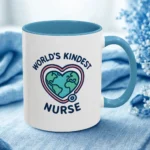 World’s Kindest Nurse Mug – Heart Globe Design Appreciation Gift - Image 35