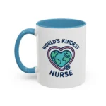 World’s Kindest Nurse Mug – Heart Globe Design Appreciation Gift - Image 4